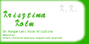 krisztina kolm business card